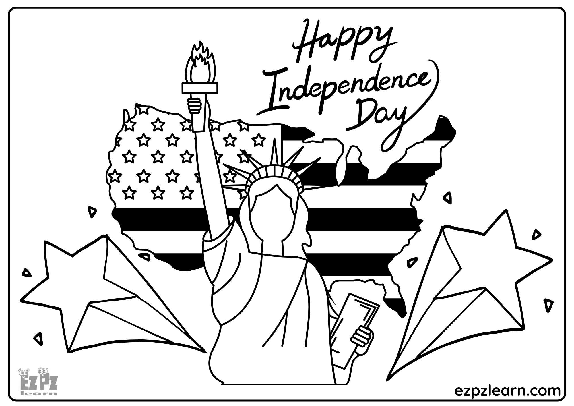 4th of July Independence Day Coloring Page 6